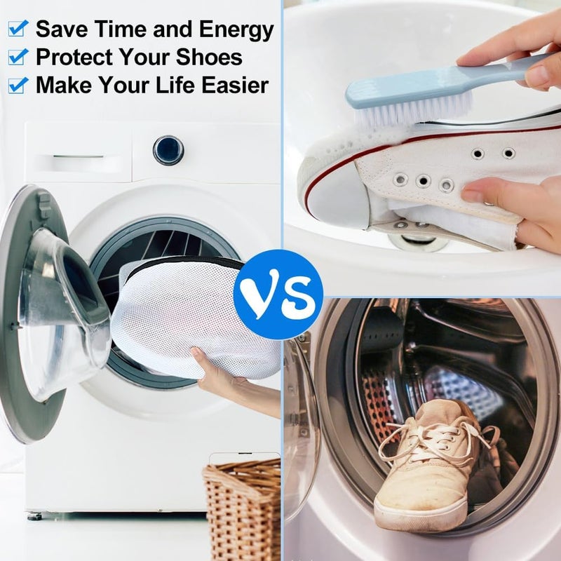 Vivifying Shoe Washing Machine Bag, Set of 2 Durable Mesh Laundry Bag with Zipper for Sneakers, Running Shoes, Sock, Bras and Toys - Image 5